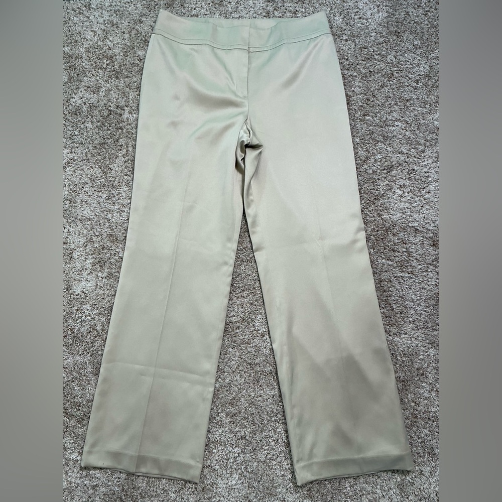 Ann Taylor Light Tan Gold Lined Straight Leg Pants Sz. 12